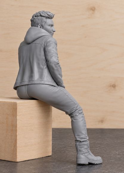B10 Seated Female Dicast Sportbike Rider Figure | Unpainted 1:12 or 1:18 multi Scale