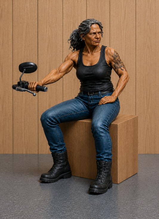 B11 Seated Female Scale Cruiser Rider Figure | Unpainted Figure