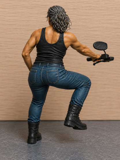 B11 Seated Female Scale Cruiser Rider Figure | Unpainted Figure