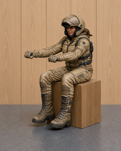 B12 Female Adventure Rider Figure for BMW 1:12 Model Motorbike Displays | Unpainted