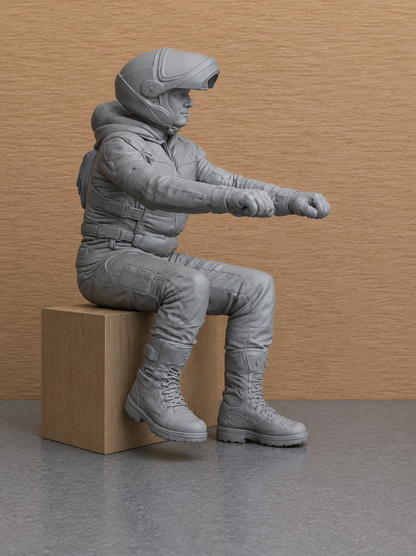 B12 Female Adventure Rider Figure for BMW 1:12 Model Motorbike Displays | Unpainted
