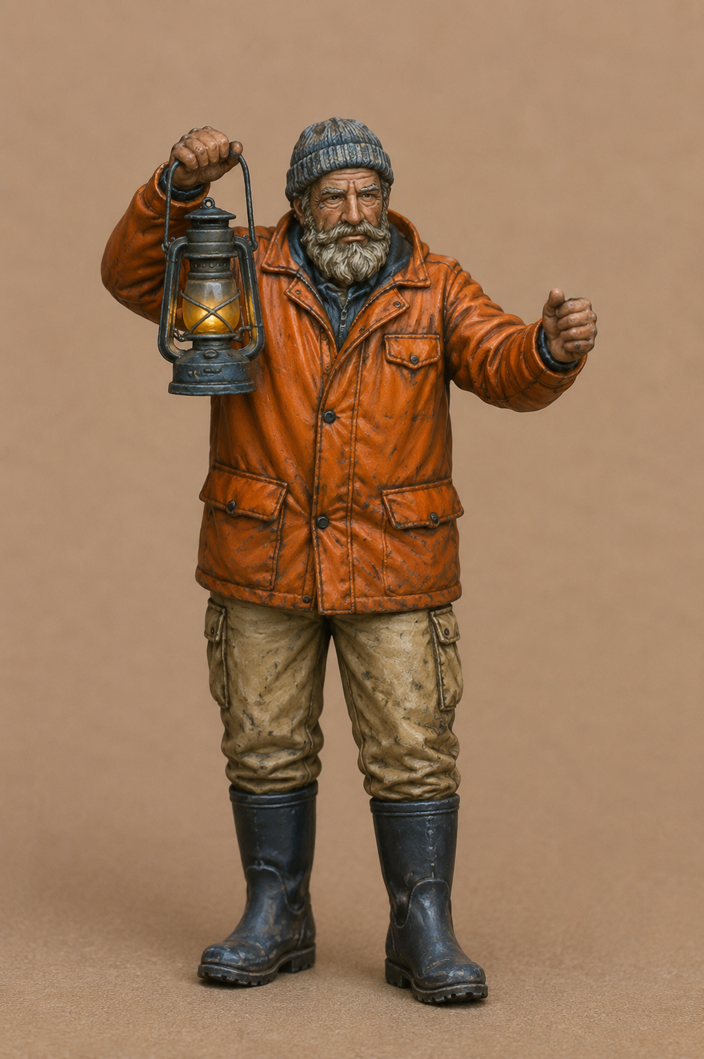 TG123 Scale Model Sailor Holding Oil Lamp Figure – Multi Scale Unpainted Resin Miniature