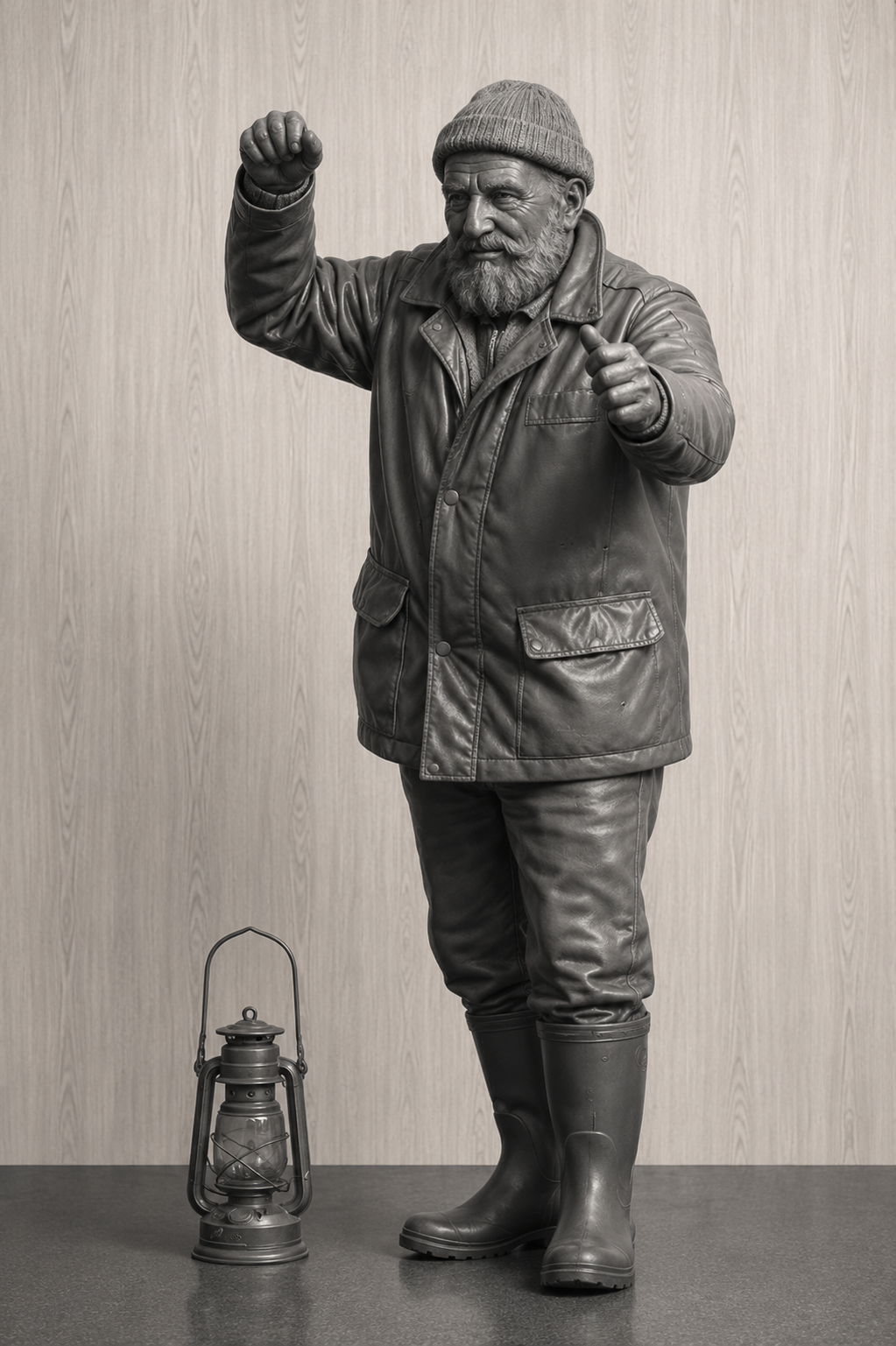 TG123 Scale Model Sailor Holding Oil Lamp Figure – Multi Scale Unpainted Resin Miniature