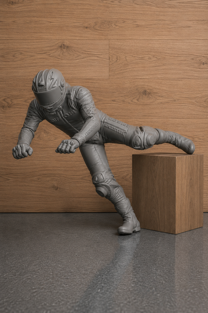 B24 Modern Sport Bike Rider Getting On | Unpainted 1:12 Diecast Motorcycle Display Figure