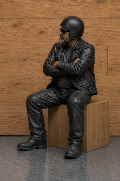 B16 Model Seated Cruiser Biker Figure with Folded Arms | Unpainted Multi Scale 1/9 & 1/12 Scale