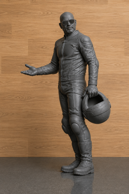 B22 Standing Sportbike Rider Holding Helmet | Unpainted 1:12 Multi Scale Motorcycle Figure