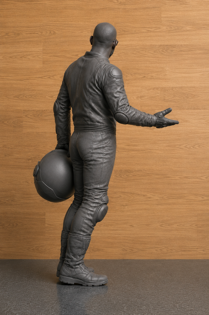 B22 Standing Sportbike Rider Holding Helmet | Unpainted 1:12 Multi Scale Motorcycle Figure