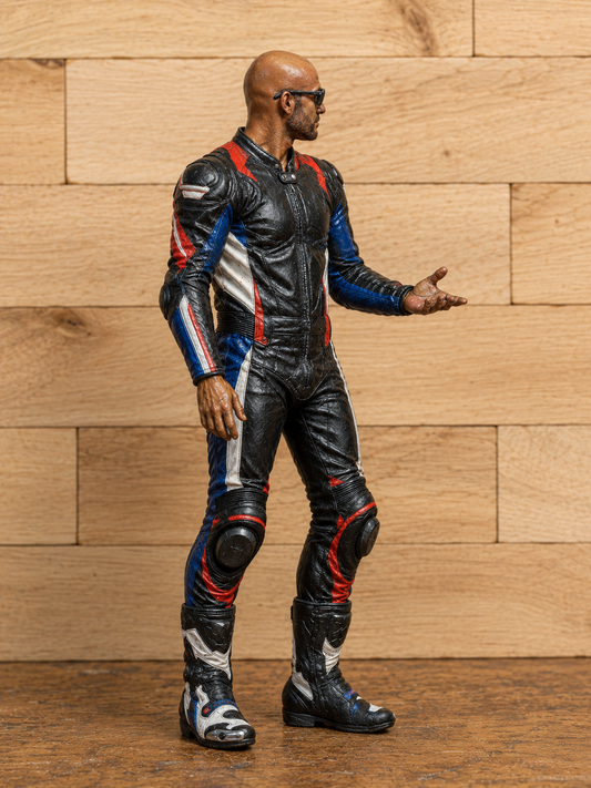 B22 Standing Sportbike Rider Holding Helmet | Unpainted 1:12 Multi Scale Motorcycle Figure