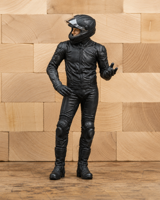 B19 Modern Sport Bike Rider Scale Model Figure  Unpainted Motorcycle