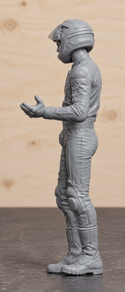 B19 Modern Sport Bike Rider Scale Model Figure  Unpainted Motorcycle