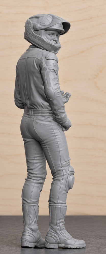 B19 Modern Sport Bike Rider Scale Model Figure  Unpainted Motorcycle