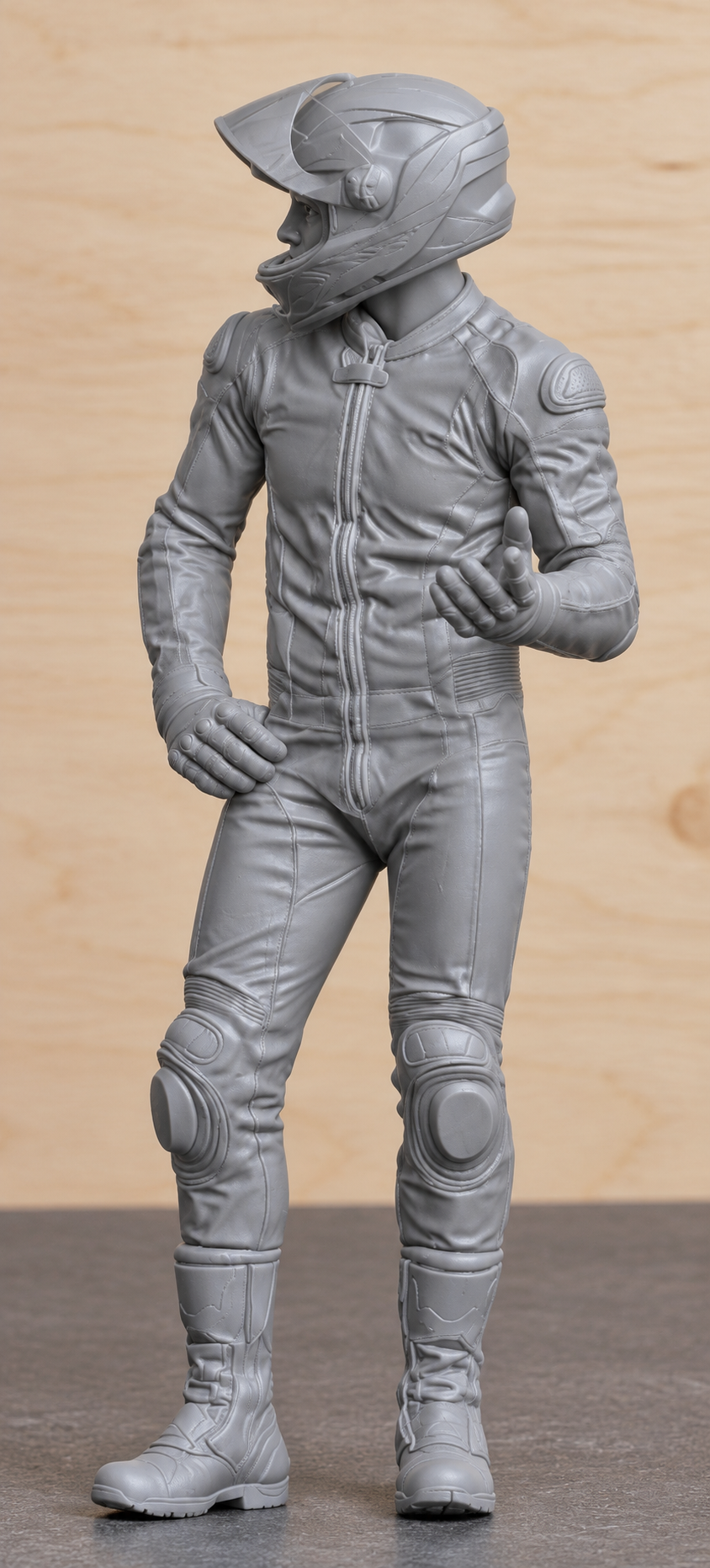 B19 Modern Sport Bike Rider Scale Model Figure  Unpainted Motorcycle