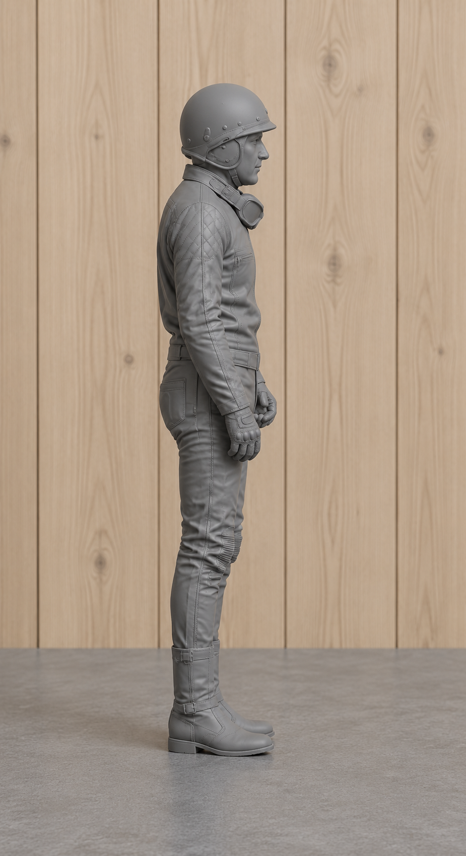 B30 Period Motorcycle Rider Figure | Unpainted 1:9 Scale for Italeri Norton 750 Commando Displays