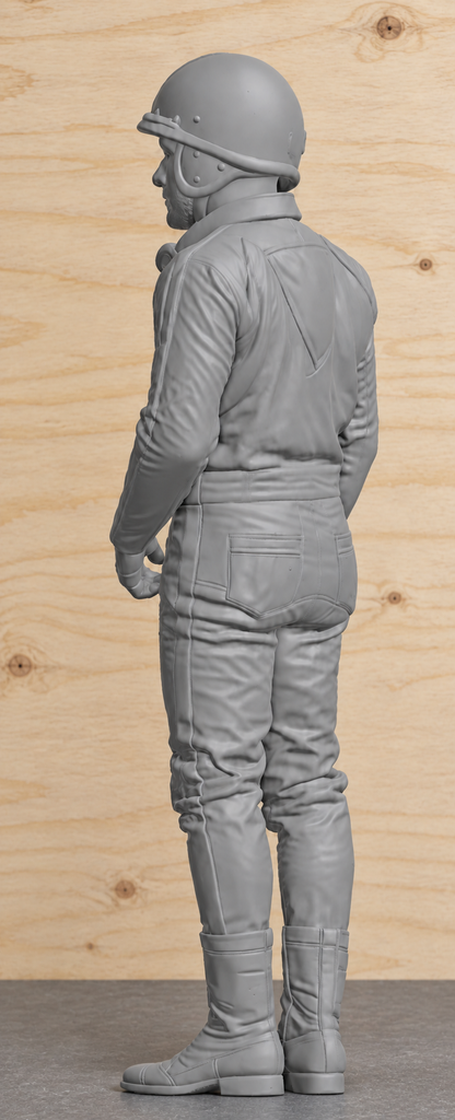 B30 Period Motorcycle Rider Figure | Unpainted 1:9 Scale for Italeri Norton 750 Commando Displays