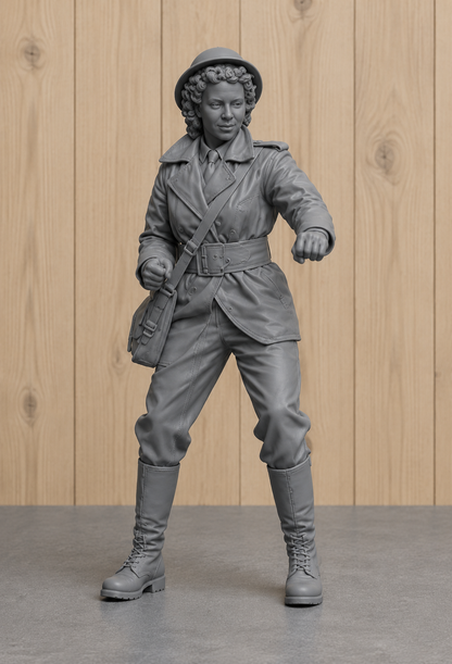 B31 Female Dispatch Rider Figure | Unpainted 1:9 Scale for Italeri Triumph 3HW Displays