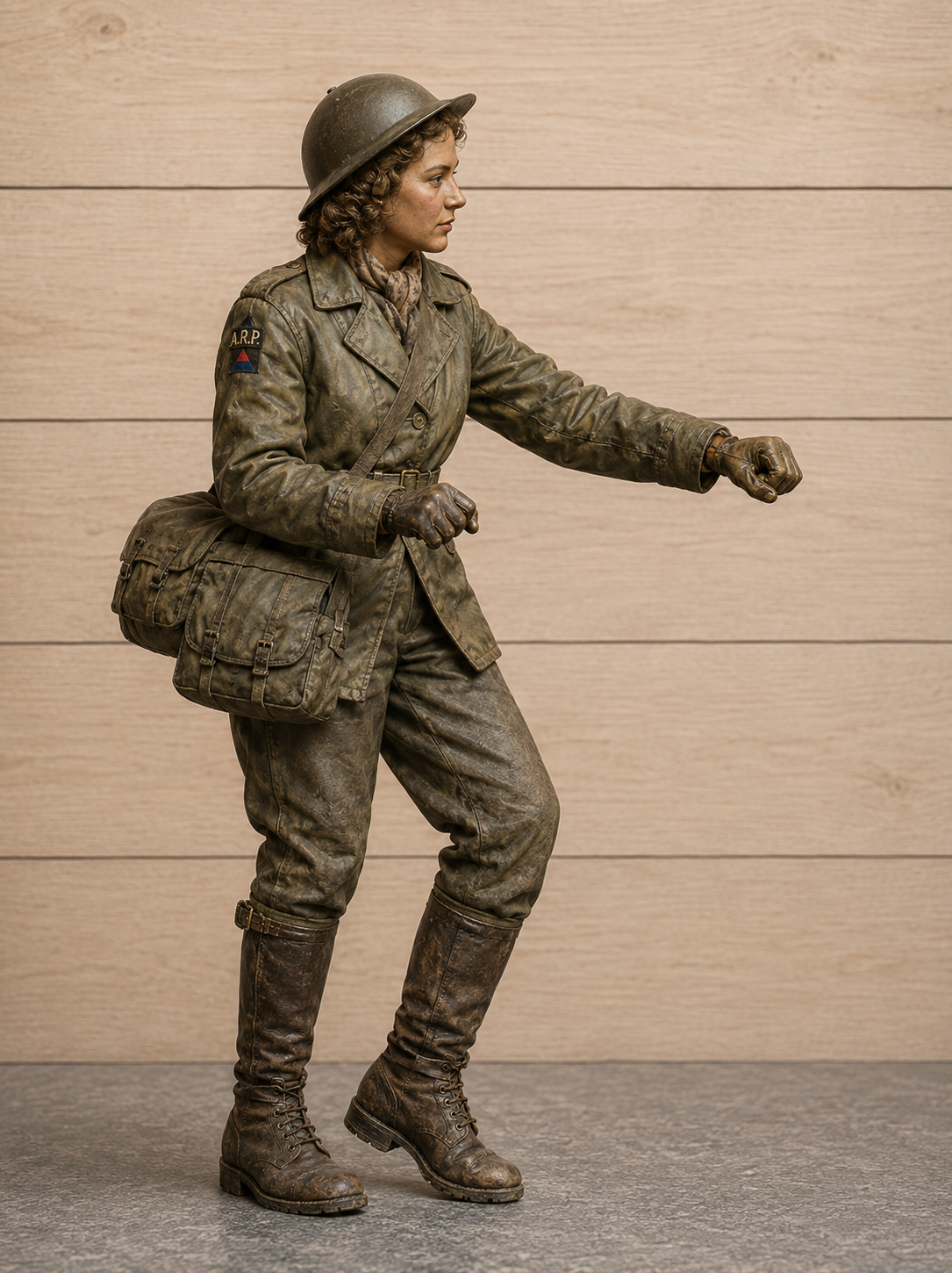 B31 Female Dispatch Rider Figure | Unpainted 1:9 Scale for Italeri Triumph 3HW Displays