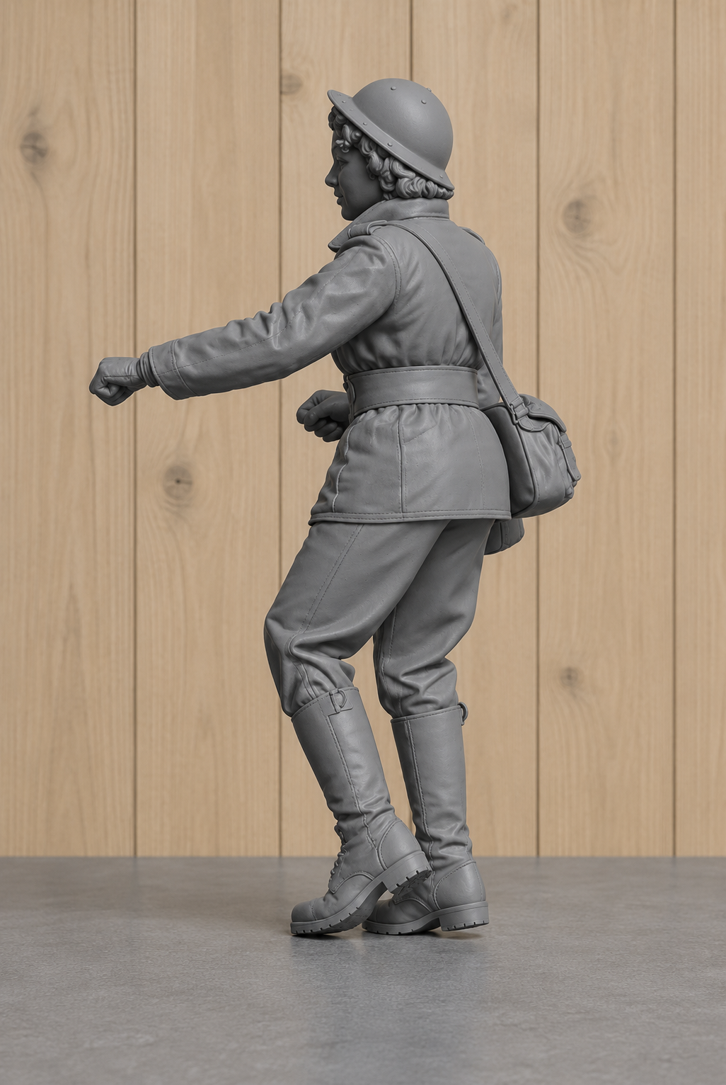 B31 Female Dispatch Rider Figure | Unpainted 1:9 Scale for Italeri Triumph 3HW Displays