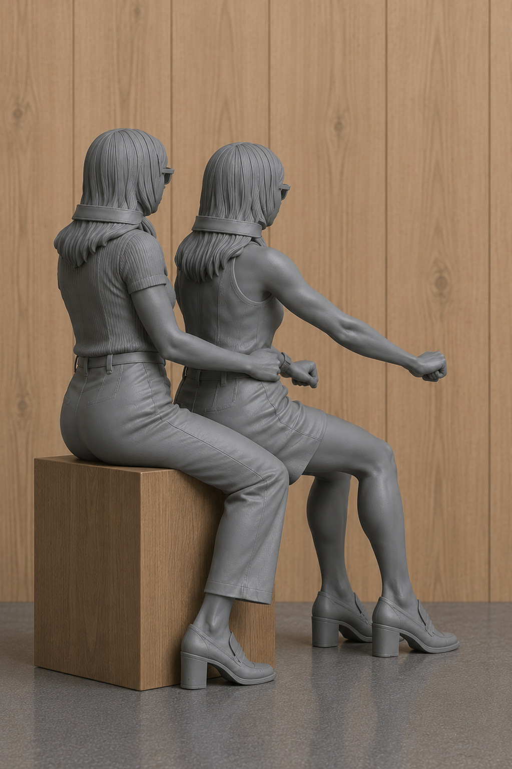 B41 Female Scooter Rider & Passenger Figures – Unpainted Multi-Scale for Vespa & Schuco Displays