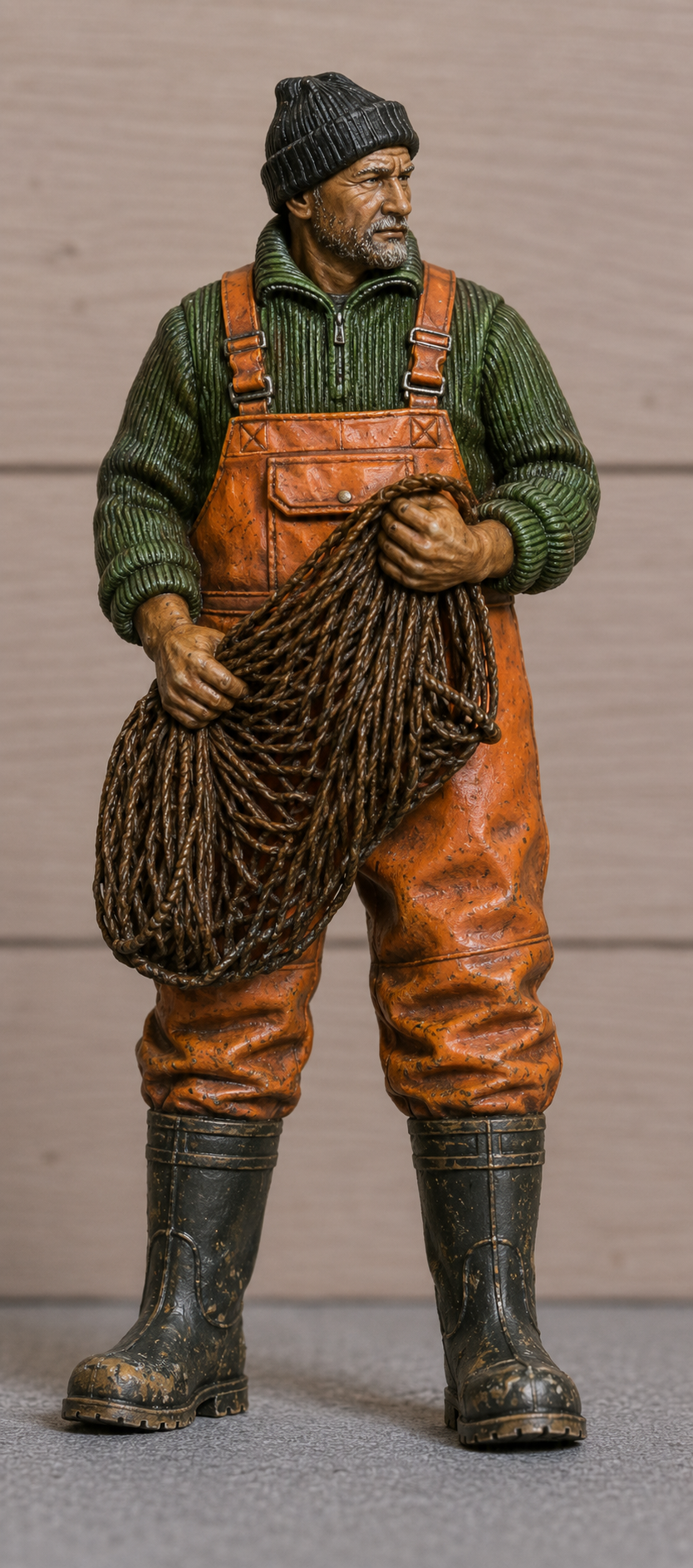 TG130 Traditional Fishing Crew Working with Net – Multiscale Figure