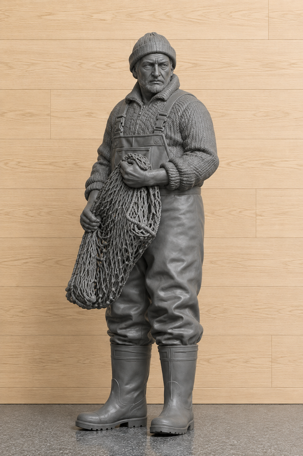 TG130 Traditional Fishing Crew Working with Net – Multiscale Figure