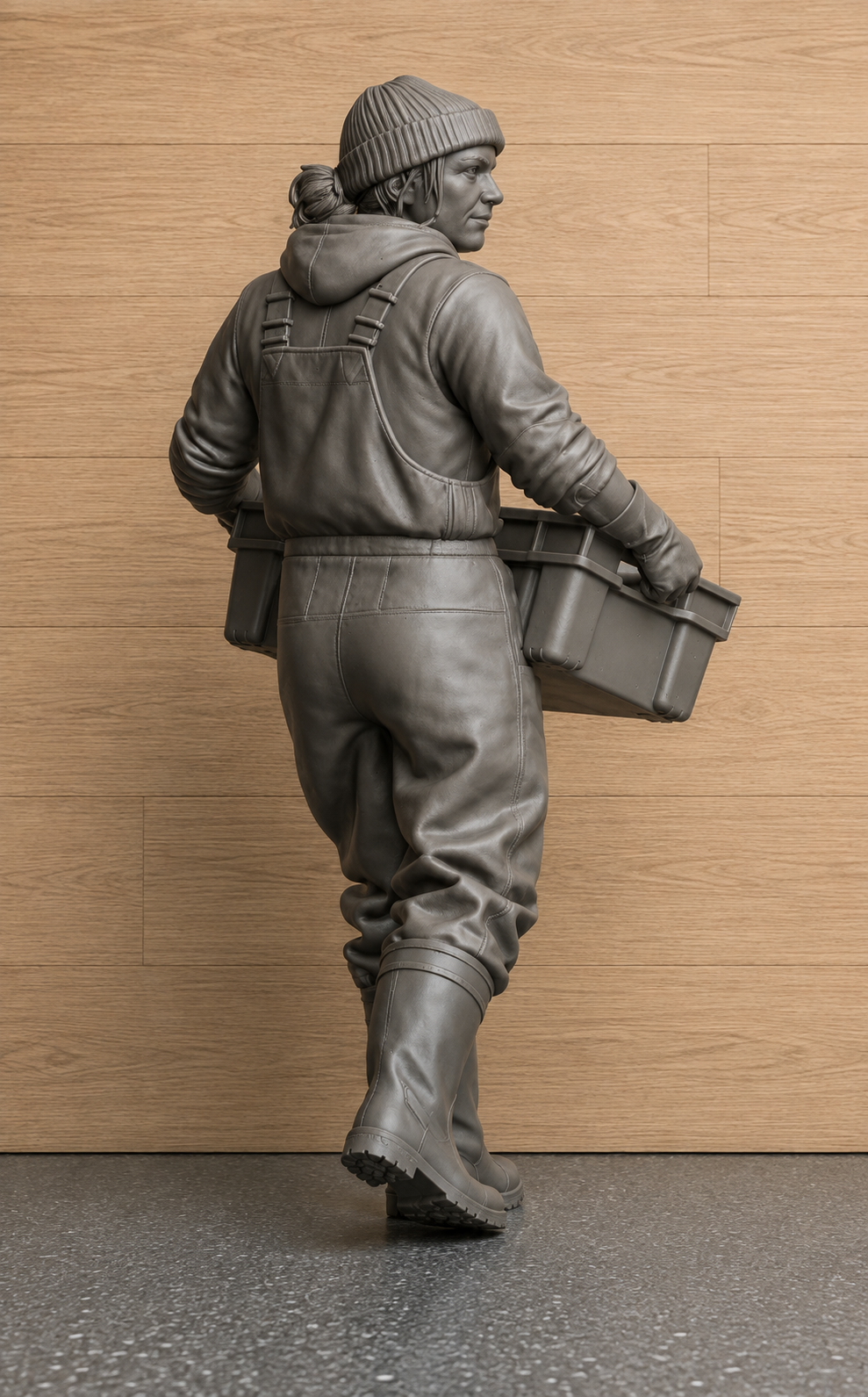 TG132 Female Fishing Crew Carrying Fish Tray – Multiscale Figure