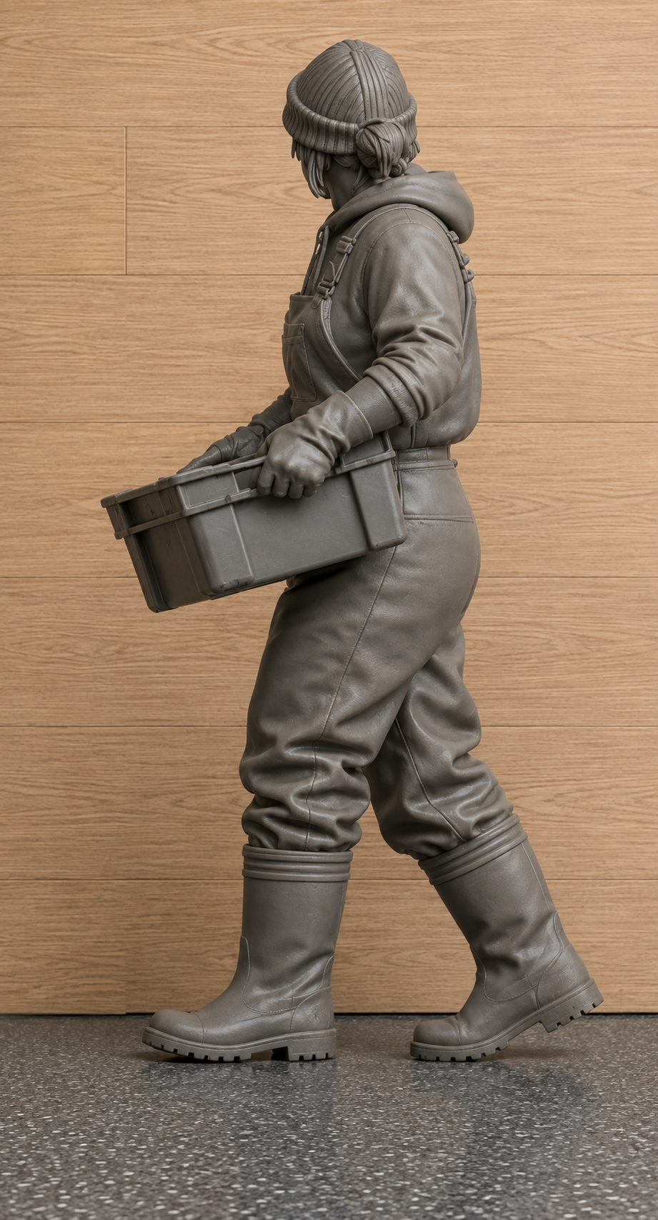 TG132 Female Fishing Crew Carrying Fish Tray – Multiscale Figure