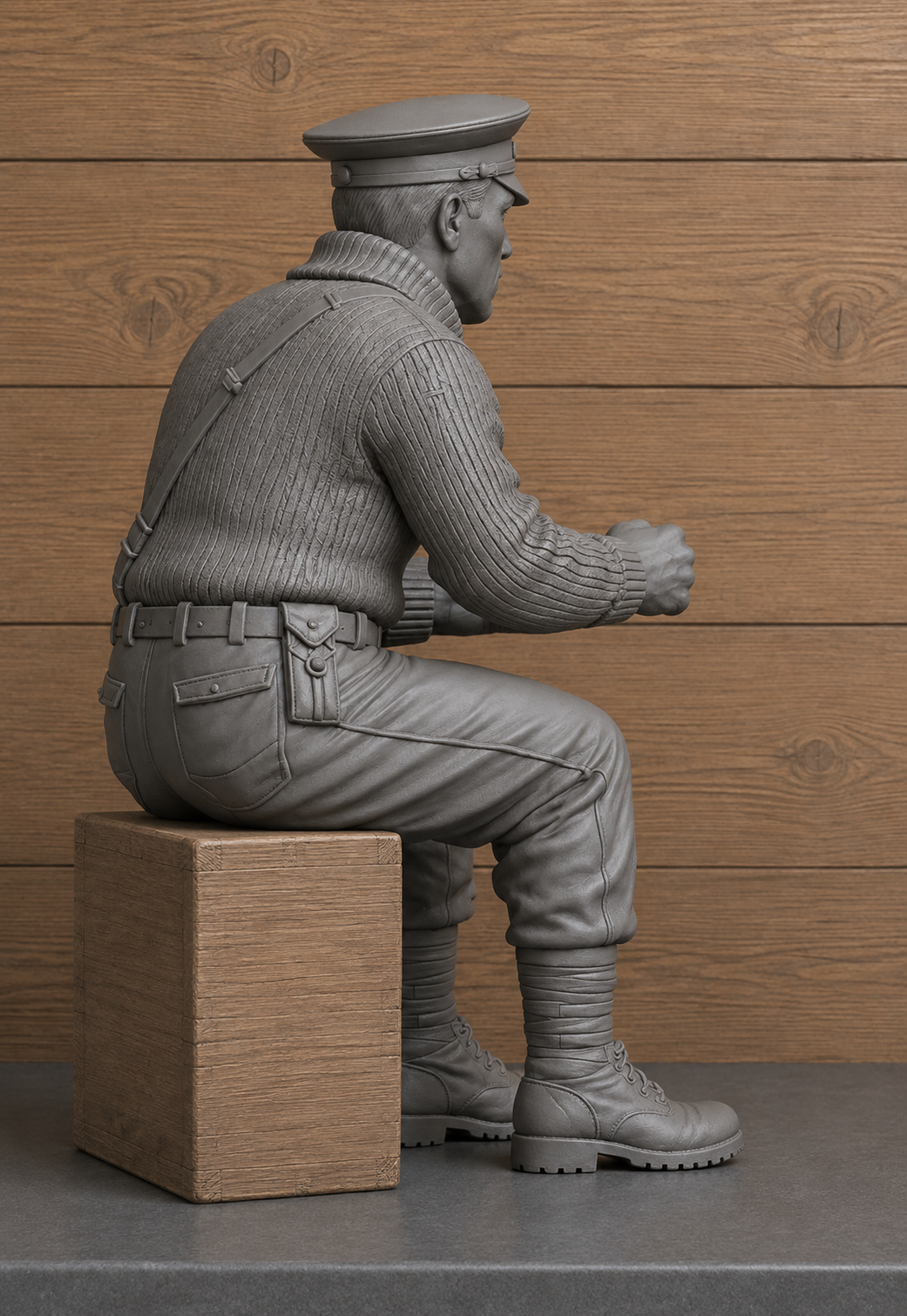 TG113 1940er Jahre Arbeiter – Entlassungsanzug, Hände in Hosentaschen UNBEMALT