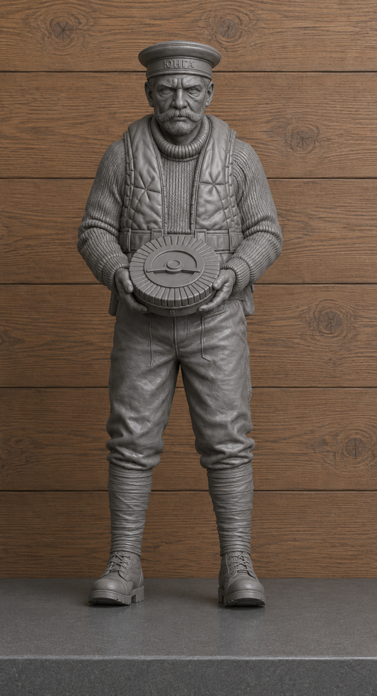 CMB10 Unpainted WWI Royal Navy Coastal Forces Crewman with Lewis Gun Magazine