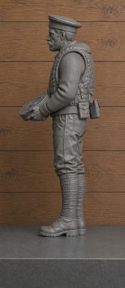 CMB10 Unpainted WWI Royal Navy Coastal Forces Crewman with Lewis Gun Magazine