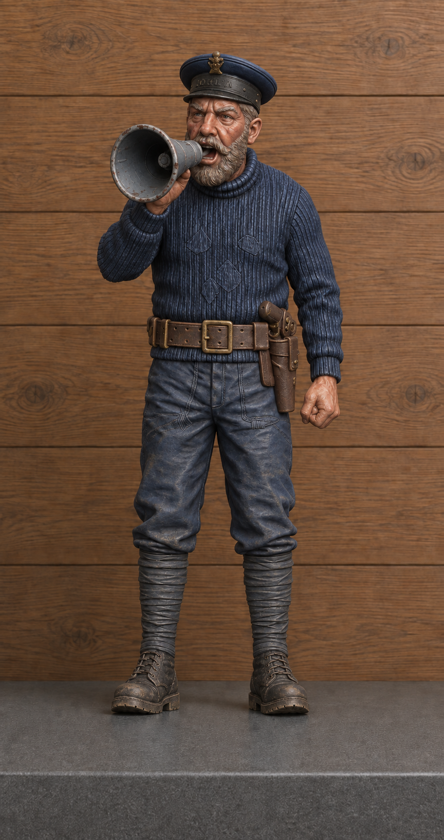 CMB11 Unpainted WWI Royal Navy Coastal Forces Crewman with Megaphone
