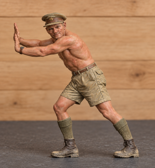 SM29 – Ice Cold in Alex RSM Tom Pugh Pushing “Katy” Unpainted Multi-Scale Model Figure