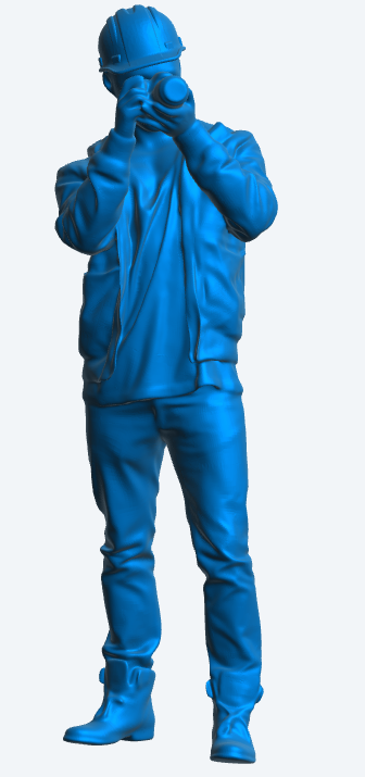 M5 Radio controlled model figure  construction hard hat and a summer jacket with pockets tacking a photo