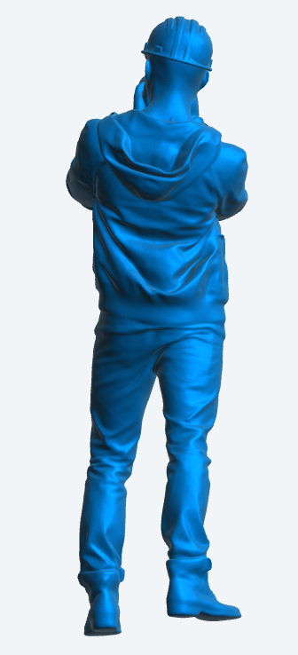 M5 Radio controlled model figure  construction hard hat and a summer jacket with pockets tacking a photo