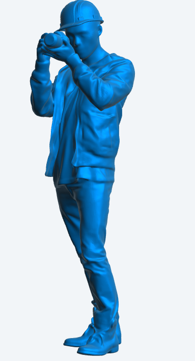 M5 Radio controlled model figure  construction hard hat and a summer jacket with pockets tacking a photo