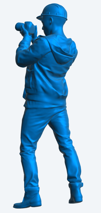 M5 Radio controlled model figure  construction hard hat and a summer jacket with pockets tacking a photo