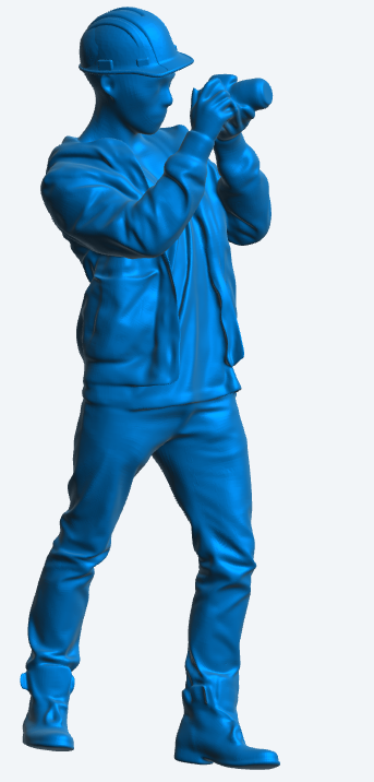 M5 Radio controlled model figure  construction hard hat and a summer jacket with pockets tacking a photo