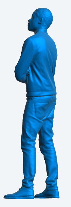 M6 model man with very short hair, dressed in a tight-fitting baseball jacket for RC Cars Trucks and boats