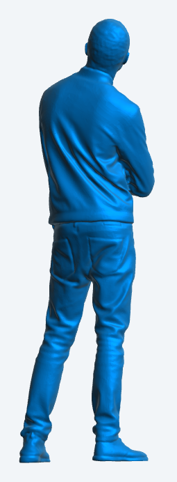 M6 model man with very short hair, dressed in a tight-fitting baseball jacket for RC Cars Trucks and boats