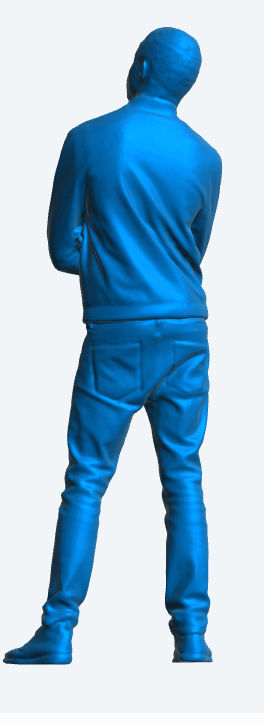 M6 model man with very short hair, dressed in a tight-fitting baseball jacket for RC Cars Trucks and boats