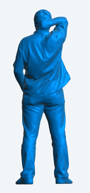 M8 man with short, thick hair, wearing a short-sleeved polo shirt, perfectly designed at a 1/14 scale.