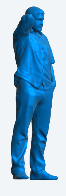 M8 man with short, thick hair, wearing a short-sleeved polo shirt, perfectly designed at a 1/14 scale.