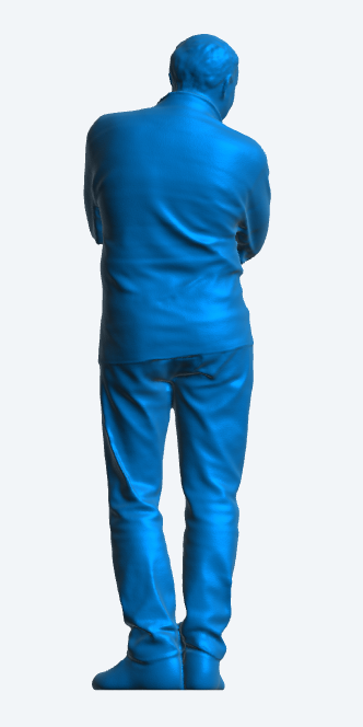 M9 Rc tamiya truck figure 65 year old man, slightly overweight with beer belly arms crossed thin bald receding hair polo shirt cover belt and waist