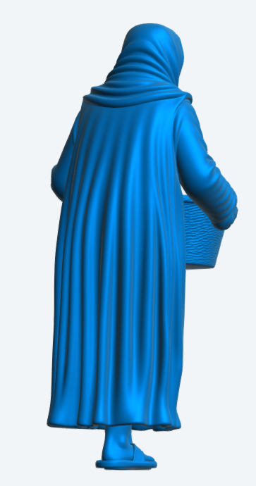 TG114 Older Herring Woman – Headscarf & Basket UNPAINTED