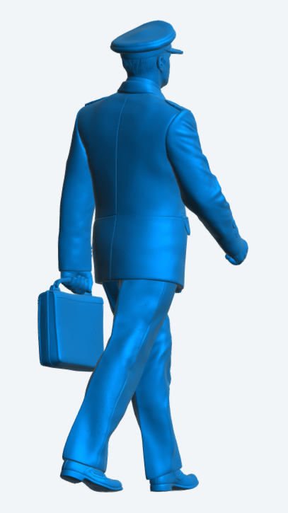 N50 Scale Model Figure – 1980’s Naval Commander “Bond” Walking with Case (Unpainted)