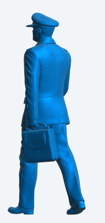 N50 Scale Model Figure – 1980’s Naval Commander “Bond” Walking with Case (Unpainted)