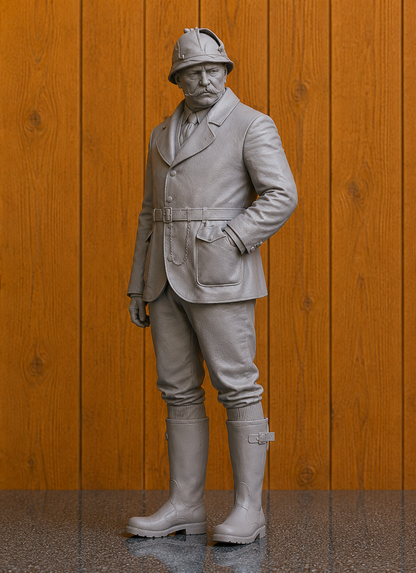 N77 Maßstabgetreue Modellfigur – Kanonenbesatzung der Royal Navy in Anti-Flash-Ausrüstung, unlackiert