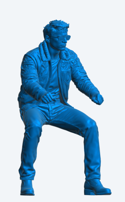 B53 – Top Gun Maverick Seated – Kawasaki GPZ900R / H2R Motorcycle Figure