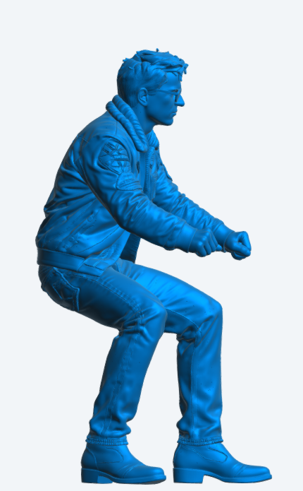 B53 – Top Gun Maverick Seated – Kawasaki GPZ900R / H2R Motorcycle Figure