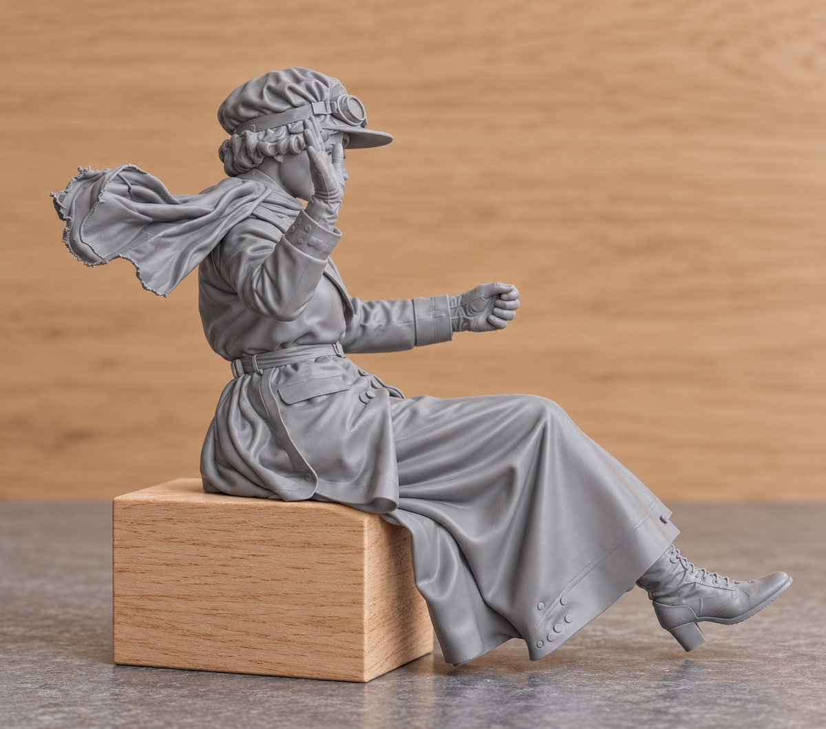 C68 Edwardian Female Driver Figure – Unpainted, Multi-Scale 1/96 to 1/8 Mamod SA1 Roadster