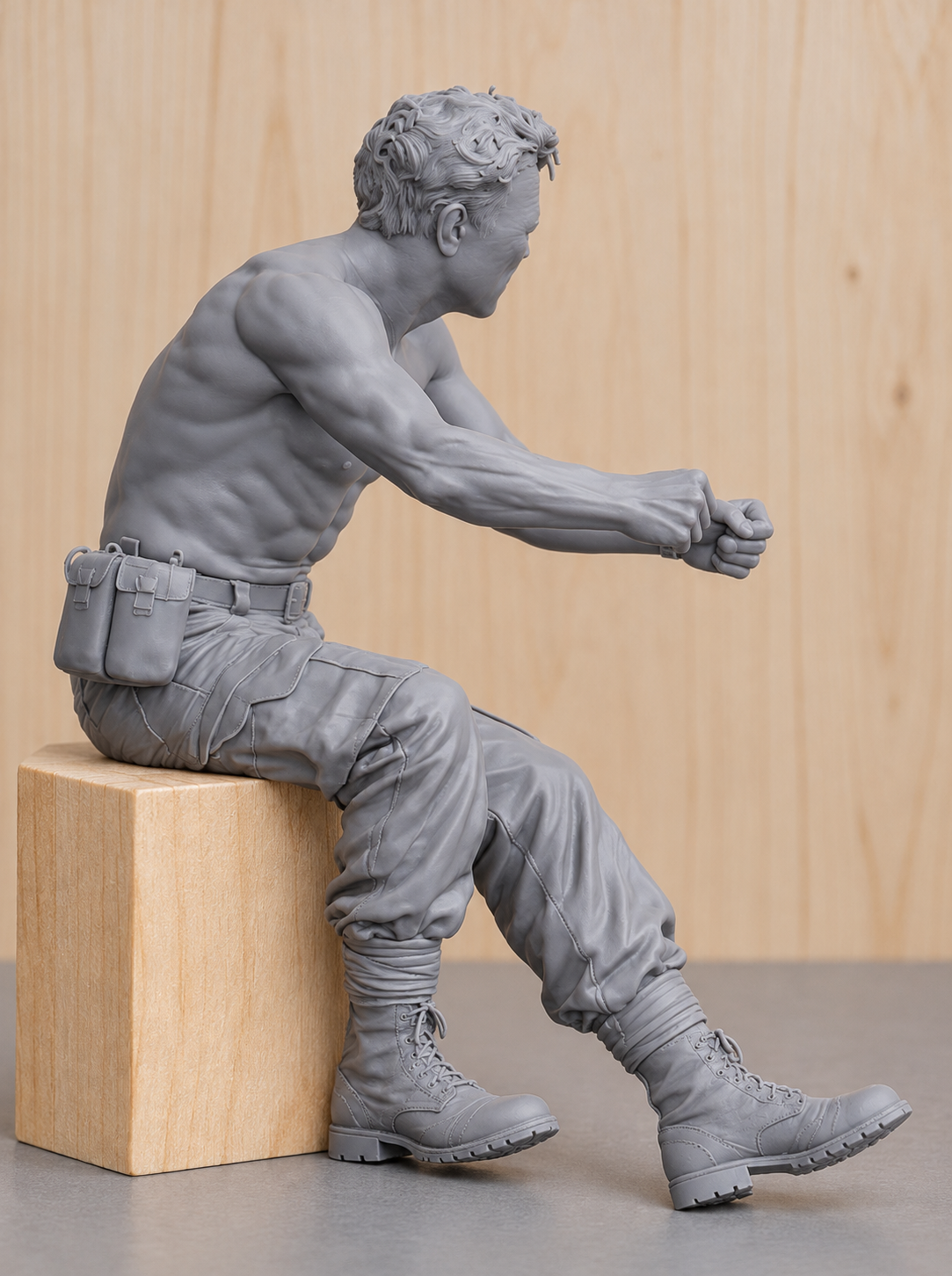 SM27 – Ice Cold in Alex Captain Anson John Mills Driving “Katy”  Unpainted Scale Model Figure